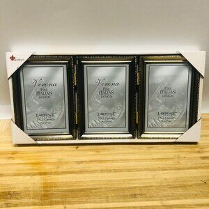 Lawrence Verona Tri-Fold Photo Frame | Elegant Italian Design for 3 4x6 Picture